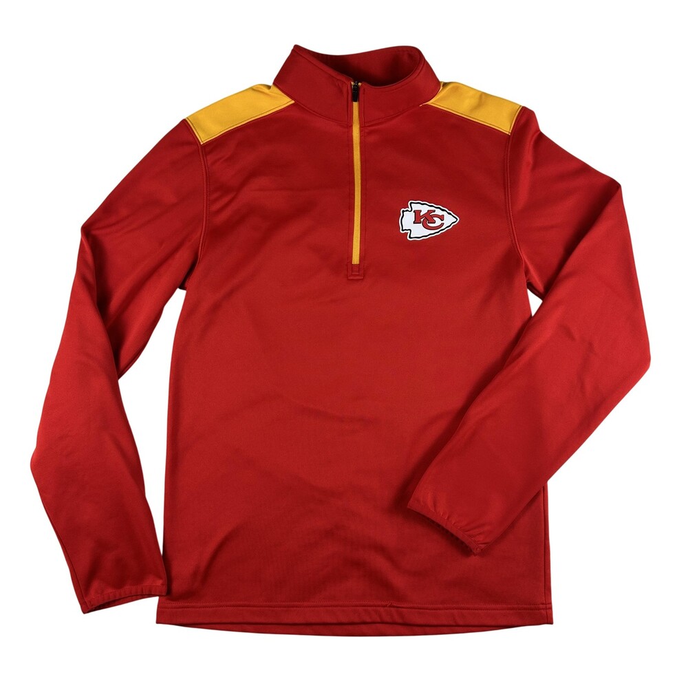 Kansas City Chiefs Sweatshirt Mens Small Red NFL Football Team Apparel Qtr Zip